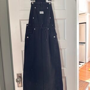 Levi’s Black Denim Overall with Bib Pocket & Drawstring
